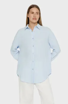 Женская голубая льняная рубашка Голубой XS PRPY PWSHRKALUA015