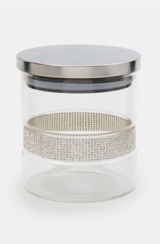 Банка для продуктів з кристалами - срібний