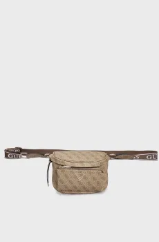 Женская бежевая поясная сумка с узором POWER PLAY Бежевый ONESIZE Guess HWSL9006800