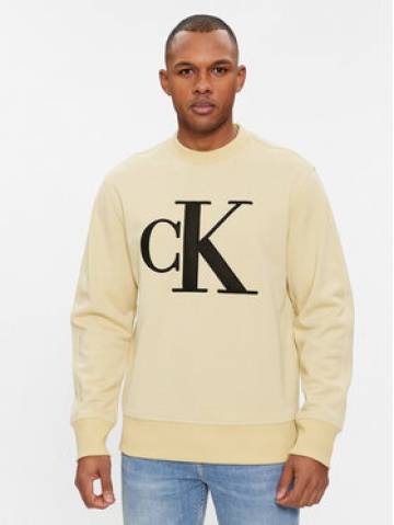 Calvin Klein Jeans Світшот Monologo J30J325028 Бежевий Regular Fit Calvin Klein Jeans Світшот Monologo J30J325028 Бежевий Regular Fit