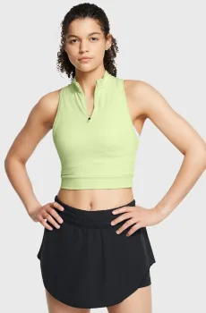 Женский салатовый топ UA Run Anywhere Crop Tank Салатовый L Under Armour 1386344-383