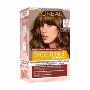 Стойкая безаммиачная крем-краска для волос LOreal Paris Excellence Creme Universal Nudes 6U Универсальный темно-русый, 192 мл Стойкая безаммиачная крем-краска для волос LOreal Paris Excellence Creme Universal Nudes 6U Универсальный темно-русый, 192 мл