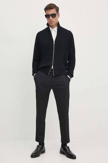 Брюки с примесью шерсти Calvin Klein цвет чёрный прямое K10K109550