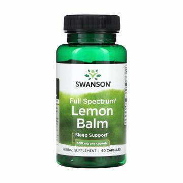 Лимонный бальзам Swanson Full Spectrum Lemon Balm 500 мг, 60 капсул