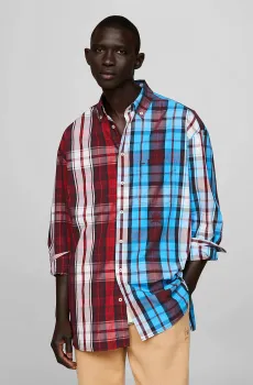 Мужская рубашка в клетку THC DG HALF HALF Разноцветный S Tommy Hilfiger MW0MW32298