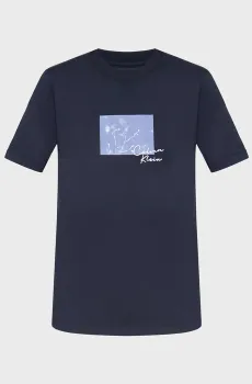 Женская темно-синяя футболка SS 20s CLASSIC LOGO TEE Синий XS Calvin Klein Jeans LV047C855G