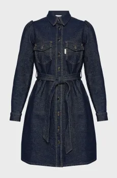 Женское темно-синее джинсовое платье Синий 34 Naf Naf BHNR 437