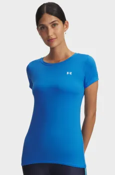 Женская синяя футболка UA HG Armour SS Синий S Under Armour 1328964-402