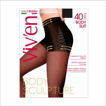 Колготки женские Viven Petty Body Suit с шортиками и пуш-ап эффектом 40 DEN, черные, размер 4 Колготки женские Viven Petty Body Suit с шортиками и пуш-ап эффектом 40 DEN, черные, размер 4