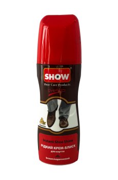 Жидкий крем-блеск для обуви SHOW Instant Shoe Shine коричневый, 75 мл
