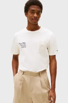 Мужская белая футболка VARSITY HILFIGER Белый XL Tommy Hilfiger MW0MW39364