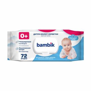 Детские влажные салфетки Bambik с экстрактом липы, 72 шт Детские влажные салфетки Bambik с экстрактом липы, 72 шт