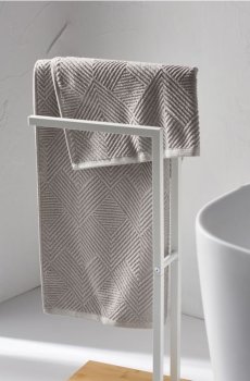 Бавовняний рушник з тисненим візерунком - сірий