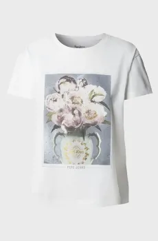 Женская белая футболка MAGINA Белый M Pepe Jeans PL5000181