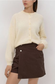 Reserved - Джинсова спідниця-шорти - dark grey jeans - 884IU-89J