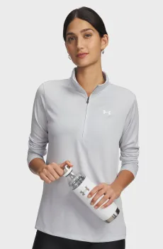 Женская светло-серая спортивная кофта Tech 1/2 Zip- Twist Серый M Under Armour 1384225-014