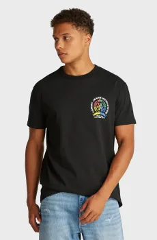 Мужская черная футболка TJM REG 4CLR CREST Черный XL Tommy Jeans DM0DM20813