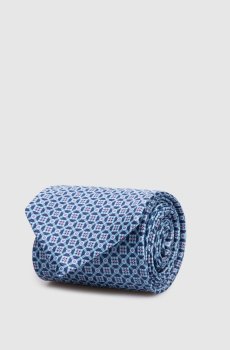 Голубой галстук из шелка в узор Luxury