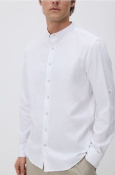 Reserved - Сорочка slim fit із високим вмістом бавовни - білий - 551HT-00X