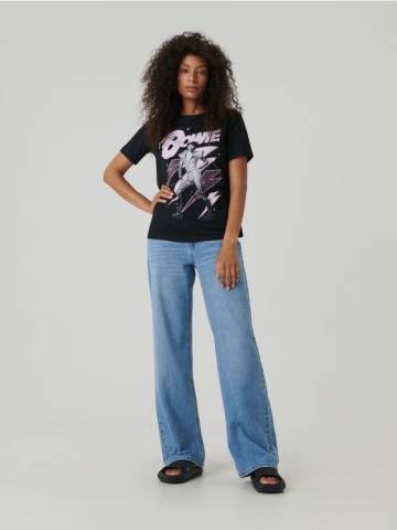 Футболка із принтом David Bowie - чорний Футболка із принтом David Bowie - чорний