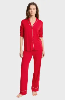 Женская красная пижама (рубашка, брюки) LUDVIKA Красный S Etam 6556079