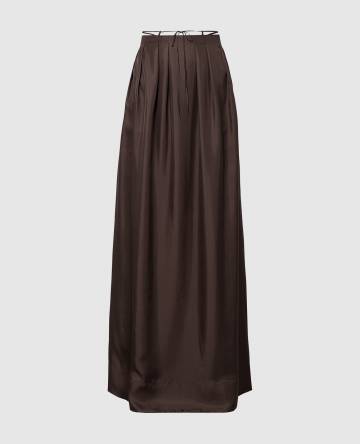 Коричневая юбка макси Heather из шелка Коричневая юбка макси Heather из шелка
