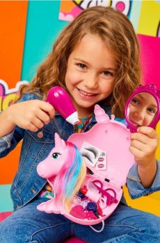 Сумочка у формі єдинорога з аксесуарами - рожевий