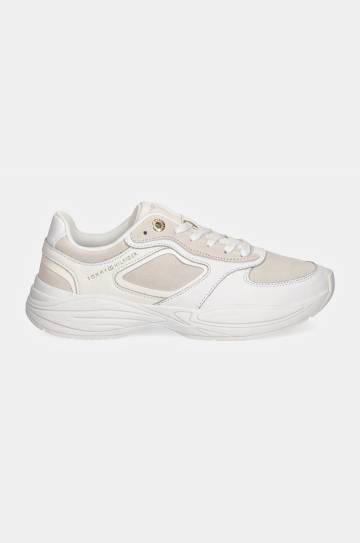 Кожаные кроссовки Tommy Hilfiger CHUNKY RUNNER цвет бежевый FW0FW08130 Кожаные кроссовки Tommy Hilfiger CHUNKY RUNNER цвет бежевый FW0FW08130