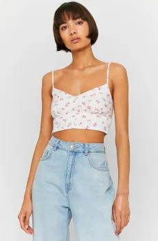 Женский белый топ с узором Белый S Tally Weijl SSLVISIMPLY