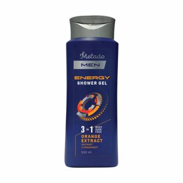 Мужской гель для душа 3 в 1 Melado Men Energy Shower Gel с экстрактом апельсина, 500 мл