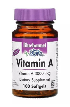 Витамин А Bluebonnet Nutrition Vitamin А 3000 мкг, 100 капсул