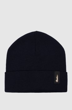 Синяя шапка Hill из шерсти с логотипом
