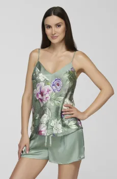 Женские мятные шелковые шорты Ментоловый 38 MARC&ANDRE S23-00SS112