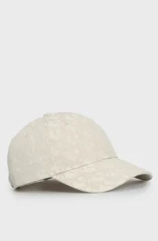 Женская бежевая кепка с узором AOP 6 PANEL Бежевый ONESIZE Calvin Klein LV04K5058G