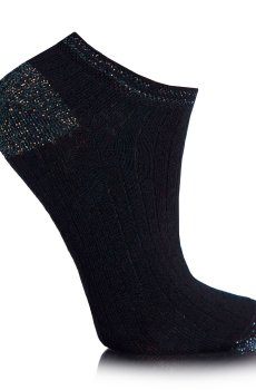 Носки женские AmiGА укороченные, с люрексом, черные, размер 23-25