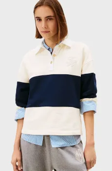 Женское белое поло GOLD BTN RUGBY TERRY SWTSRT Белый XS Tommy Hilfiger WW0WW49519