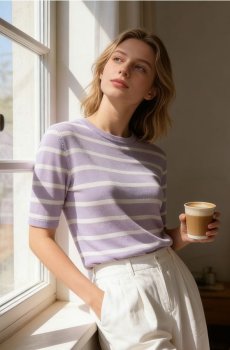 Сукня з віскози в смужку - Фіолетовий