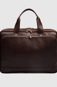 Коричневый кожаный портфель