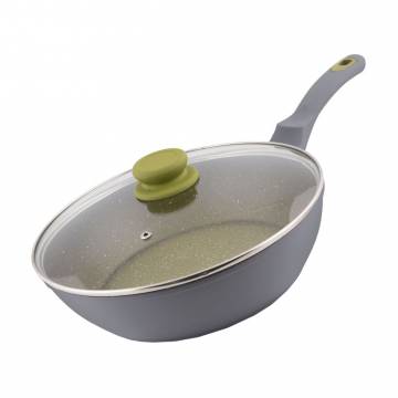 Сковорода Lamart Olive со стеклянной крышкой, 28*7.5 см (LT1196)