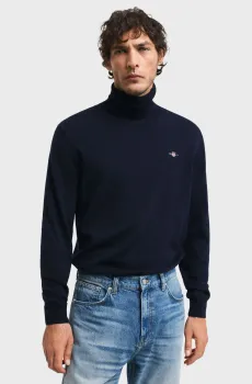 Мужской темно-синий гольф ROLLNECK Синий M Gant 8060070