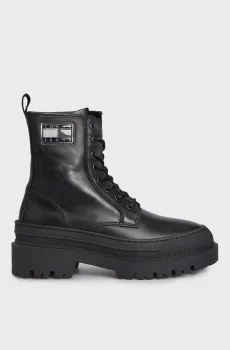 Женские черные кожаные ботинки TJW FOXING LACE UP Черный 40 Tommy Jeans EN0EN02217