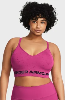 Женский розовый топ UA Seamless Low Long Htr Bra Розовый XS Under Armour 1357232-686
