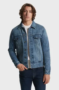 Мужская синяя джинсовая куртка DENIM TRUCKER Синий M Michael Kors CR4206KFAU