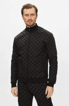 Мужская черная спортивная кофта с узором Черный XXL Karl Lagerfeld 542951.705076;990
