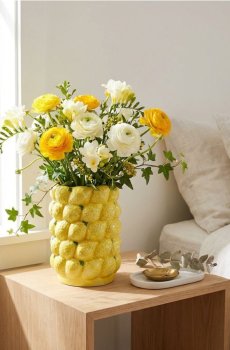 Керамічна ваза з мотивом лимонів - жовтий