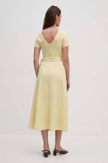 Платье Tommy Hilfiger цвет жёлтый midi расклешённое WW0WW42578 Платье Tommy Hilfiger цвет жёлтый midi расклешённое WW0WW42578