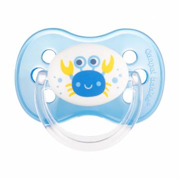 Пустышка силиконовая Canpol Babies Nature круглая, голубая, от 0 до 6 месяцев (22/410)