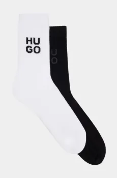 Мужской набор черно-белых носков Черный 43-46 HUGO 6014