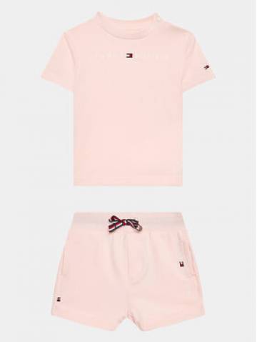 Tommy Hilfiger Набір футболка і спортивні шорти Baby Essential KN0KN01488 Рожевий Regular Fit Tommy Hilfiger Набір футболка і спортивні шорти Baby Essential KN0KN01488 Рожевий Regular Fit