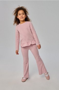 Бавовняний в’язаний комплект у смужку - різнобарвний